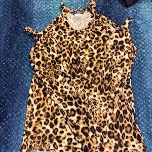 Cheetah print long sleeve off the shoulder